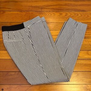 Zara Black and White Striped Seersucker Pants
